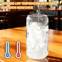 Alphynix 1pc Modern Glass Cup, 500ml Tall Iced Coffee Glass with Monogram "W" Design, Bamboo Lid & Straw, Cold Drink Tumbler for Iced Tea, Juice, Boba image 3