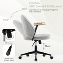 CLIPOP Home Office Chair Fabric, Ergonomic Computer Desk Chair, Swivel Chairs with Arms and Wheels, Padded Cushion Seat & Back Support for Study, Work Modern 0700 light grey single 61*63.5*95 cm image 4