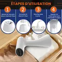 Cuisync T-201 Défroisseur vapeur portable 220 ml, 1 000 W avec technologie anti-fuite 360° - Blanc image 6
