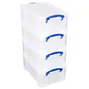 Really Useful Plastic Storage Box 9L Clear (Pack of 4) image 0