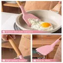 MEOKY Ensemble de 12 ustensiles de cuisine en silicone avec petit porte-objets - Rose image 4