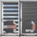 Store Double Roulant Seykey, Fixation par Clip, Sans Perforation pour Fenêtres, Double Store Roulant de 45 cm de Large, Store Roulant Double de Protection Solaire, 45x130 cm, Gris Foncé image 1