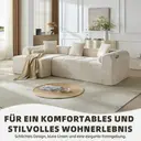 Canapé d'angle en L modulaire en chenille, 263 cm, 2 pièces, assise de 72 cm de profondeur, chaise longue, sans montage, avec coussins image 3