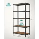 Shelving Heavy-Duty 5 Shelves Black/Rustic Brown 60 x 120 x 200 cm image 7