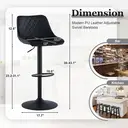 CLIPOP Swivel Bar Stools Set of 2 Faux Leather Padded Breakfast Dining Stools with Height Adjustable and Footrest, High Back Pub Stools for Kitchen Counter Island, Black image 9