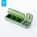 JORDAN&JUDY Small Pill Organizer Portable Mini Daily Pill Case Tablet Cutter Storage Box 1 pc Green image 0