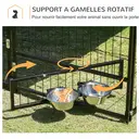 PawHut Chenil extérieur pour Chiens en métal et Tissu Oxford avec Support gamelle et Toit résistant aux intempéries Espace spacieux 141 x 141 x 151 cm Noir image 5