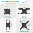 TV Wall Bracket Tilt Swivel for Most 14-42 Inch LED, LCD, OLED Flat/Curved TVs with Max VESA 200x200mm up to 15KG image 1
