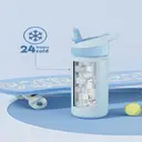 POWCAN by Meoky 18oz Single Spout Straw Sports Bottle -Blue image 1