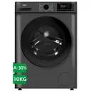 CHiQ JW105883G Lave-linge frontal 10 kg, classe énergétique A-30%, tambour 530 mm, moteur BLDC 1 400 tr/min, programme vapeur, commande intelligente en un clic, lavage rapide 15 min, largeur 465 mm - Gris foncé image 0