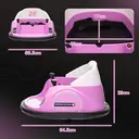 AIYAPLAY Kids Bumper Car 12V Waltz Car Ride on Toy 360° Rotation with Remote Control, Dual Joystick, Music, USB, LED Lights, image 7