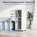 【Sommer-Aktion】Humhold 9000 BTU Tragbarer Klimaventilator, 2,6 kW 3-in-1 Klimaanlage für Räume bis zu 30 m², mit Kühlen, Entfeuchten & Ventilator-Modus, Leiser Schlafmodus, 24-Stunden-Timer, Inklusive Fenster-Set image 8
