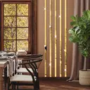 10pcs PVC mirror stickers, vertical stripes, gold-colored, self-adhesive, multi-piece pack, minimalist decorative splicing mirror for living room and bathroom,gold,5*35cm image 4