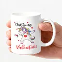 Alphynix 1pc Dabbing Unicorn Mug, 11oz Funny Valentine‘s Day Gift with Colorful Unicorn and Hearts, Unique Present for Boyfriend, Girlfriend, Kids, Teens image 2