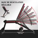 ISE Banc Musculation Pliable/Banc Musculation Plat Pliable , Banc Abdominaux Multifonction, Banc Fitness Abdos Réglable 7 Positions, Banc Inclinable Musculation Homme image 1
