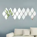 WhereHike Lot de 10 stickers miroir muraux en PVC Gouttes d’eau argentées - 20 x 10,5 cm image 0