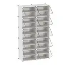 SONGMICSHOME Modular Shoe Storage Cabinet, 10-Compartment Organiser with Doors, Plastic Panels and Steel Frame, Entryway, White image 1