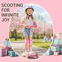 Neuleb Balancing Kick Scooter with Light Up Wheels, Extra Wide Deck, 3 Wheel Platform, Foot Activated Brake, 30Kg Limit, Kids & Toddlers Girls or Boys, for Ages 3 and Up, Pink image 6