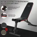 ISE Banc Musculation Pliable/Banc Musculation Plat Pliable , Banc Abdominaux Multifonction, Banc Fitness Abdos Réglable 7 Positions, Banc Inclinable Musculation Homme image 5
