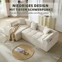 Canapé d'angle en L modulaire en chenille, 263 cm, 2 pièces, assise de 72 cm de profondeur, chaise longue, sans montage, avec coussins image 1