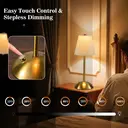 Lot de 2/4 lampes de table sans fil LED, lampe de bureau rechargeable, veilleuse tactile sans fil, design minimaliste, pour r image 4