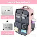 EasyJet Hand Luggage 45x36x20, Hand Luggage Backpack Airplane Men, 15.6 Inch Laptop Travel Backpack with USB Charging Port Hand Luggage Bag Business Work School for Women Teenager, Pink, New Year Sale , Top gift picks image 4