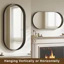 Melodieux Black Bathroom Vanity Mirror for Wall, 55x75 cm Metal Framed Wall Mirror Oval, Decorative Mirror for Bedroom Living Room Entryway Horizontally or Vertically image 2