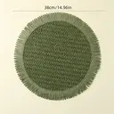 Papyrus + Papyrus Tassel Green,6pcs Boho Natural paper Round Placemats with Fringe - 38cm Farmhouse Table Mats for Indoor & Outdoor Dining, Hand Wash Only, Boho Dining Decor, Textured Table Setting,paper Composition image 4