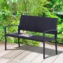 Outsunny Banc de jardin 2 places style cosy chic résine tressée 4 fils imitation rotin noir image 8