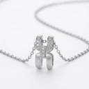 ALAIN MICHAL Intertwine S925 Collier en Argent Sterling - Finition Givrée avec 43 Diamants Synthétiques Blancs, Pendentif Statement image 8