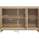 Buffet 3 Portes Galano Jolene - L 119 x I 39.8 x H 76.4cm, Pour salon - Couleur Marron image 4