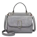 Miss Lulu Suede PU Leather Shoulder Bag, Top Handle Crossbody Purse, Elegant Saddle Handbag for Work Wedding Evening Daily grey image 0