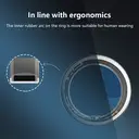 FitAlly Smart Ring Fitness Tracker, Titanium Health Monitoring Ring with Heart Rate, Blood Oxygen, Sleep Tracker & HRV, Activity & Calorie Tracking, Bluetooth 5.1 Smart Ring for iOS & Android, Silver Size 8 image 4