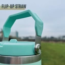 Milestone Travel Mug with Flip Straw Stainless Steel Double Walled Mint Green 890ml image 3