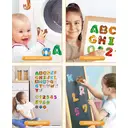 Wooden Alphabet & Number Magnets - Large Size Animal-Themed ABC 26 Uppercase Letters & 0-9 Numbers Set for Toddlers image 2