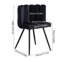 CLIPOP Velvet Dining Chairs Set of 2 Vanity Chair with Petal Back and Metal Legs, Modern Makeup Chair for Bedroom Dressing Table Kitchen Living Room black 45*47*82cm image 1