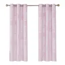 Deconovo Lot de 2 rideaux occultants avec motif argenté à petits carreaux, L 107 x H 160 cm - Rose image 2