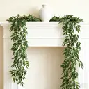 Wei's Moment Lot de 2 guirlandes de feuilles de saule artificielles en soie vert - 1,7 m image 0