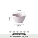 JIWOO Lurcern Superangebot 6-teiliges Familien-Set: 4,5 Zoll Mattes Lila Elegantes Keramik Kleines Schüssel-Set image 4