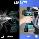 Seesii Akku-Drehschlagschrauber 1000 Nm (740 ft-lbs) 2400 U/min 1/2 Zoll, hoher Drehmoment, mit 2 x 4,0 Ah 21 V Akkus, 5 Sockeln und Koffer, zum Schrauben und Nieten, Reifenwechsel für Auto und LKW image 3