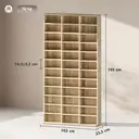HOMCOM Rangements pour CD et DVD, étagère rangement, capacité max. 1116 CD/528 DVD, 36 compartiments et étagères réglables, pour bureau, salon, chambre, 102 x 23,5 x 195 cm, chêne image 2