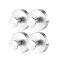 JORDAN&JUDY 4-Pack Brushed Silver Suction Cup Hooks, for Bathroom & Kitchen, Strong Hold image 0