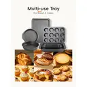 Série de Moules à Gâteau en Acier Carbone PURECOOK | Gris | Ensemble de 8 Moules Carrés Antiadhésifs image 1