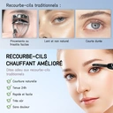 SUNLUXY S600 Recourbe-cils électrique pour courbure naturelle longue tenue, avec affichage LED de la température et de la batterie, arrêt automatique de sécurité - Noir image 3