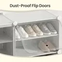 SONGMICSHOME Modular Shoe Storage Cabinet, 10-Compartment Organiser with Doors, Plastic Panels and Steel Frame, Entryway, White image 6