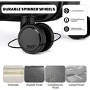 British Traveller 24" Medium Suitcase with 4 Wheels Lightweight ABS+PC Hard Shell Suitcase Hold Check-in Luggage Built-in TSA Lock(Black, 64cm) image 5