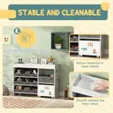 AIYAPLAY Kids Toy Storage Unit, Children Toy Box Organiser with 11 Fabric Bins, Cabinet, Top Shelves, 3 Stickers, Kids Storage Unit Bookshelf for Nursery, Playroom, Kindergarten, White image 7
