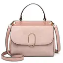 Miss Lulu Suede PU Leather Shoulder Bag, Top Handle Crossbody Purse, Elegant Saddle Handbag for Work Wedding Evening Daily pink image 0