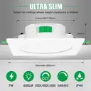 ALUSSO Lot de 6 spots encastrés LED, 230 V, IP44, carré, à luminosité réglable, 68 mm, 7 W image 1