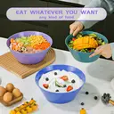 Home & Styling Large Salad Bowls, 4-Piece Set, Plastic, Compact & Portable image 3